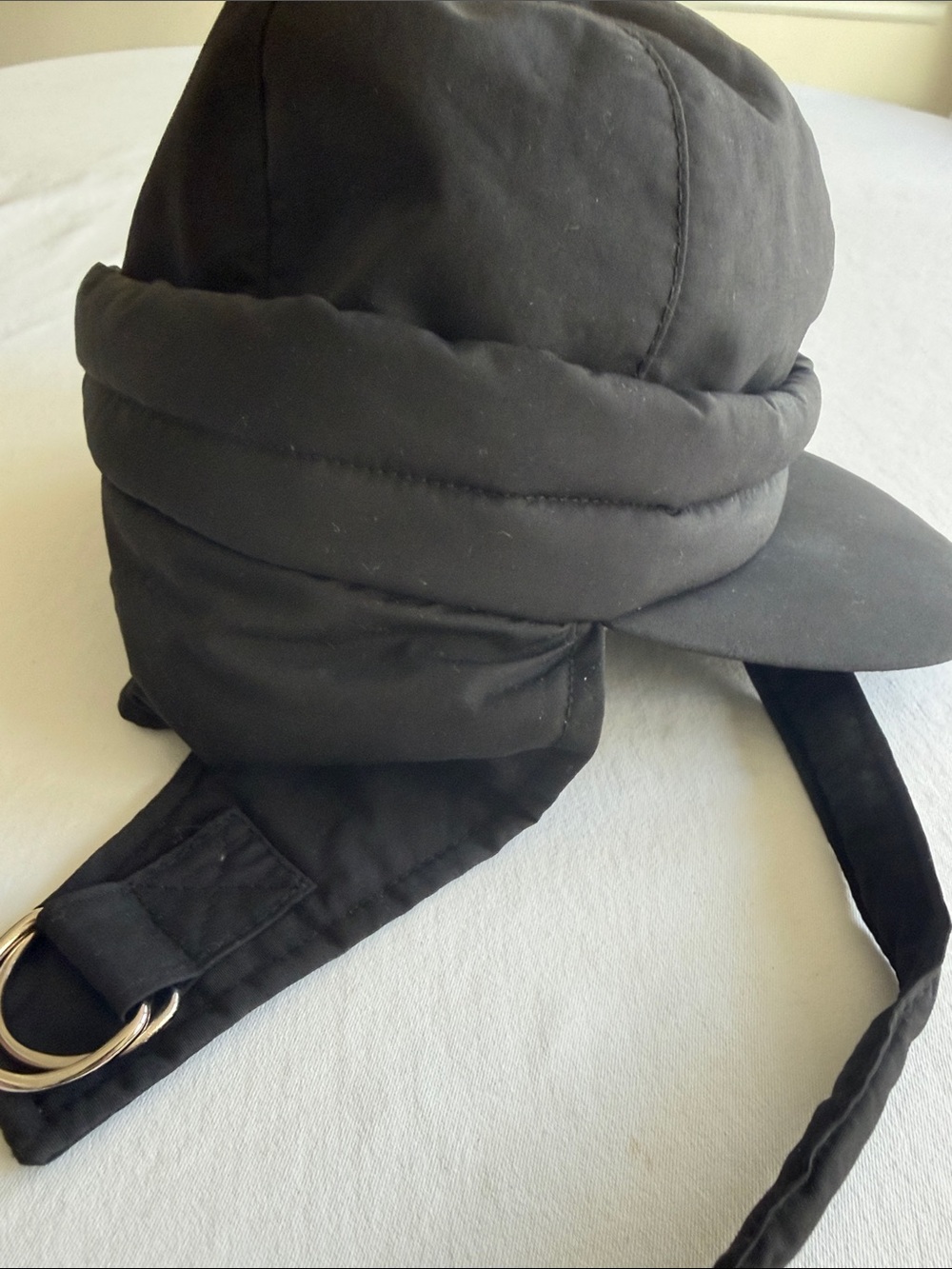 Bogner Black Vintage Quilted Trapper Hat with Ear Flaps- women’s medium
